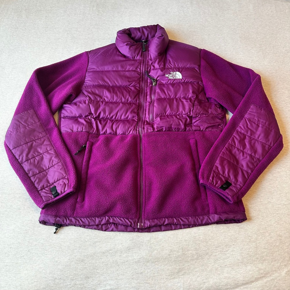 The North Face Womens 550 Down Polartec‎ Fleece Hybrid Jacket Purple Medium